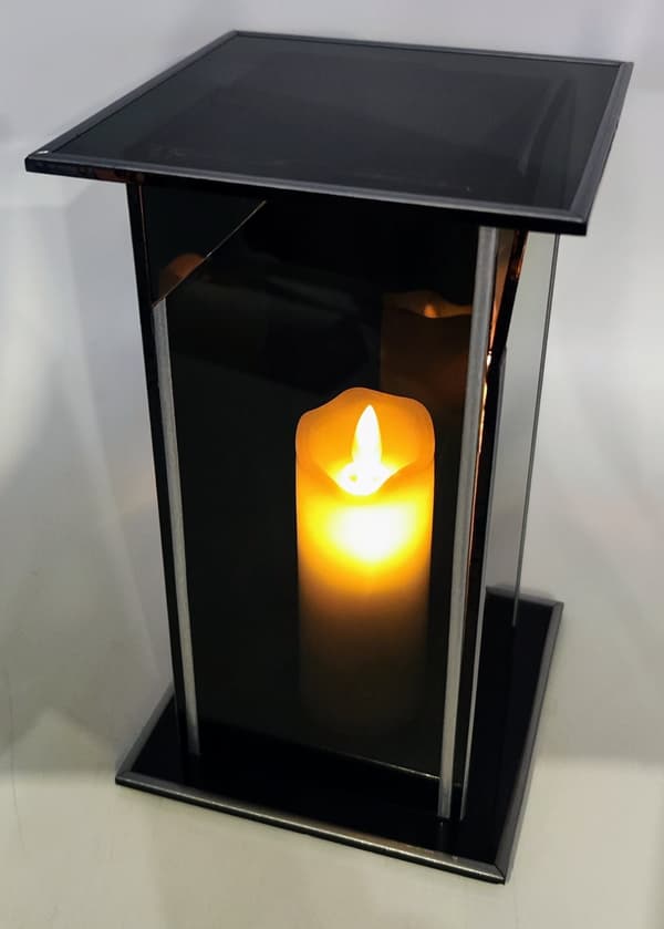 HELT GLAS SKRÅET GLAS MØRK / SR / STOR / 1 STK