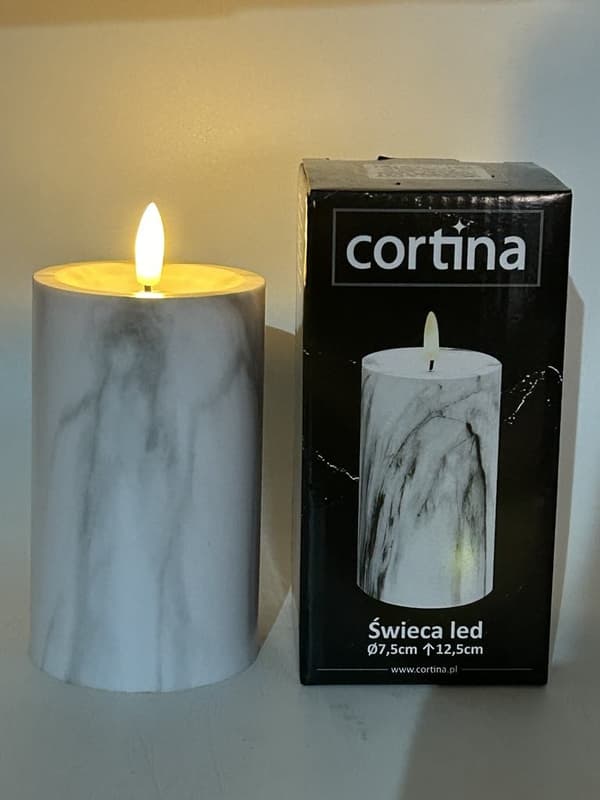 LED LYS MARMOR EFFEKT 10 CM FI 7,5 CM GRÅ 1/23 NWH-G UDEN BATTERI