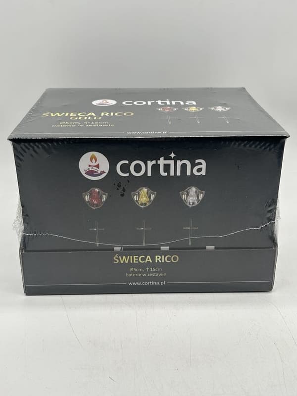 KYNTTILA KULLA/HOPEA MUSTA RICO CORTINA 5X17 CM 3/23/LUX MUSTA/KULLA/PUNAINEN