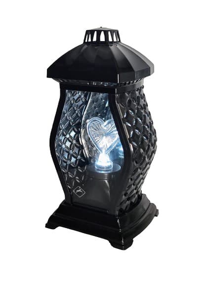 GLAMOUR LANTERNE - LILLE RATTAN VASE + LED HJERTE / SORT SORT / 1 STK