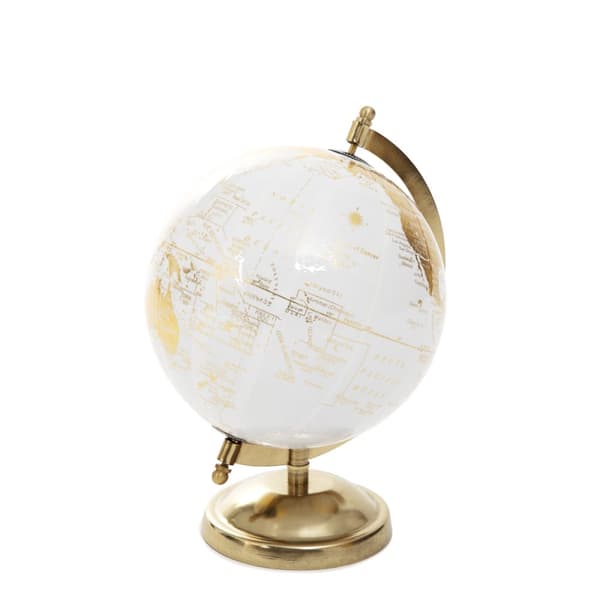 Dekorativ globus | GLOBE | gylden | 18x15x25cm | 857930