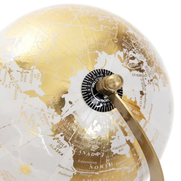 Dekorativ globus | GLOBE | gylden | 18x15x25cm | 857930