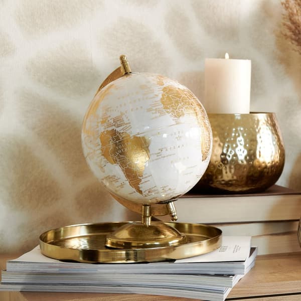 Dekorativ globus | GLOBE | gylden | 18x15x25cm | 857930