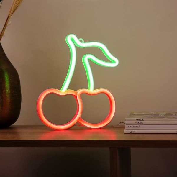 Vægdekoration | KÆRLIGHED | LED kirsebær rød-grøn | 19,3x23cm | 728587