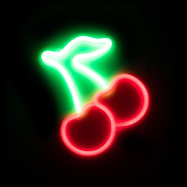 Vægdekoration | KÆRLIGHED | LED kirsebær rød-grøn | 19,3x23cm | 728587