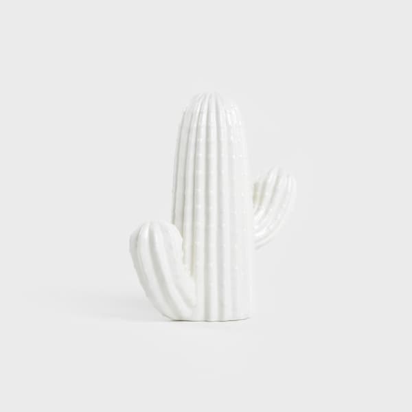 Stående dekoration | KAKTUS | keramisk kaktus ecru | 14x6x16cm | 729799