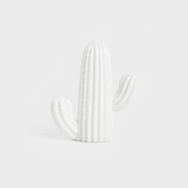 Stående dekoration | KAKTUS | keramisk kaktus ecru | 14x6x16cm | 729799