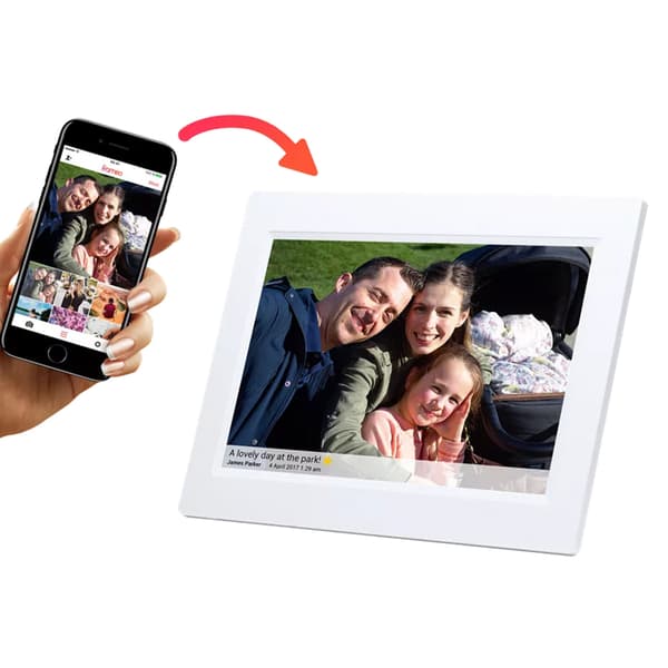 DENVER 10,1" smart fotoram med pekskärm och Wi-Fi-stöd - Vit