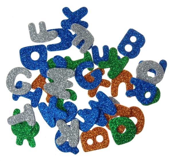 Koristetarrat Glitter Foam Letters 40 kpl SHAN SK03