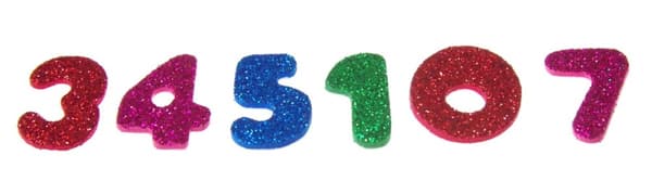 Koristetarrat Glitter Foam Numbers 40 kpl SHAN SK04