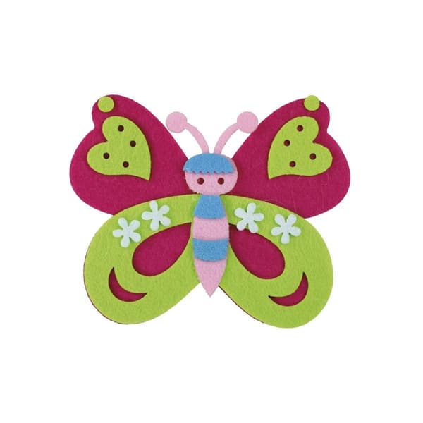 Huopakoristeet Butterfly 3D pinkki Titanum