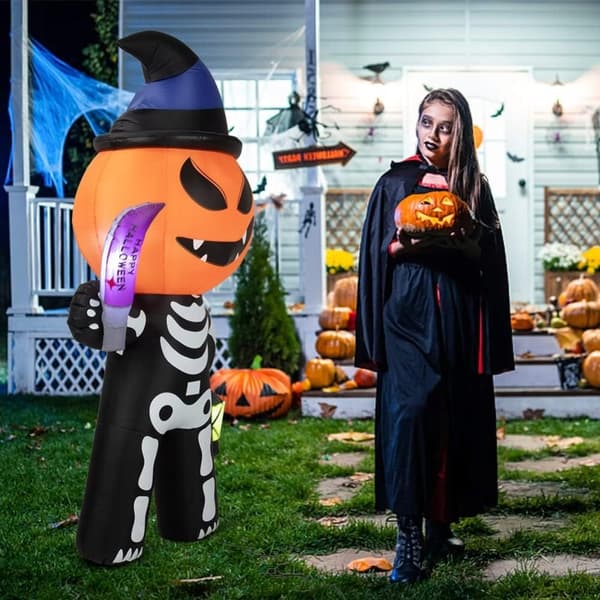 Halloween puhallettava LED Pumpkin Ghost Skeleton -koristelu
