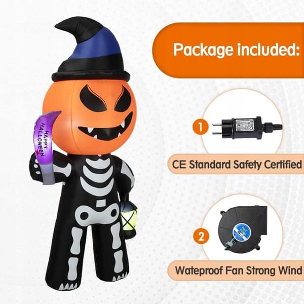 Halloween puhallettava LED Pumpkin Ghost Skeleton -koristelu