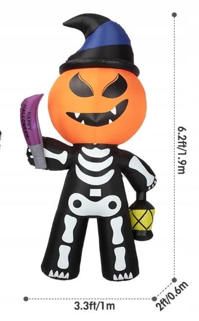 Halloween puhallettava LED Pumpkin Ghost Skeleton -koristelu