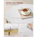 Miniatyrbild 3 av 6: Runt Soffbord i marmorlook med glaskiva undertill - Vit/Guld
