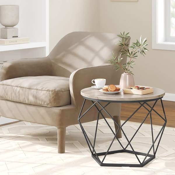 Sofabord med avtakbar plate 2-pk - Tre/Svart