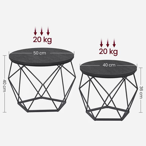 Sohvapöytä irrotettavalla kannella 2-pack - Svart/Svart