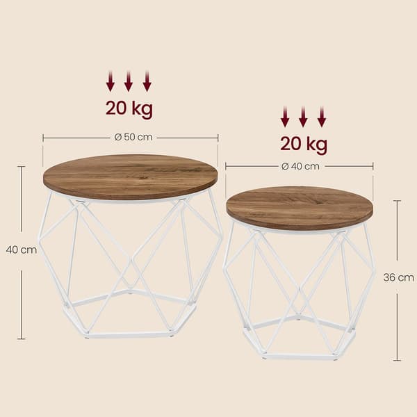 Sohvapöytä irrotettavalla kannella 2-pack - Puu/Valkoinen