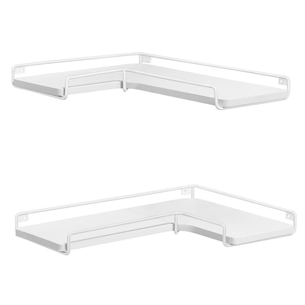 L-muotoinen kulmahylly 2-pack seinäasennukseen - Valkoinen