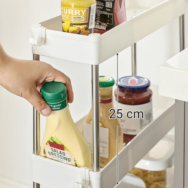 Smal vogn med 4 hylder - Hvid