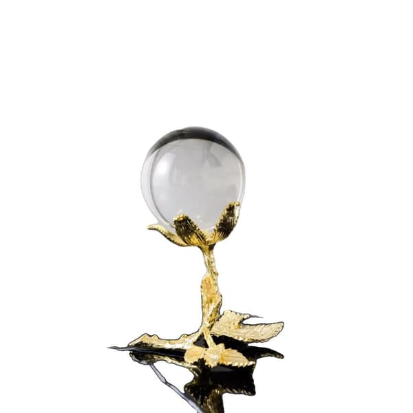 Guld Kristallboll Dekoration, Elegant Metalldesign, Samtida Stil,Guld - B, visas på bilden