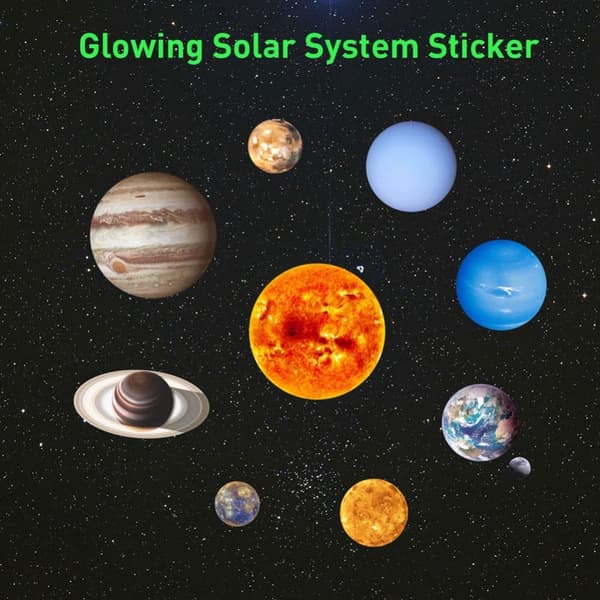 Solar System Glow-in-the-Dark Väggdekal - Perfekt för barnrummet eller sovrummet