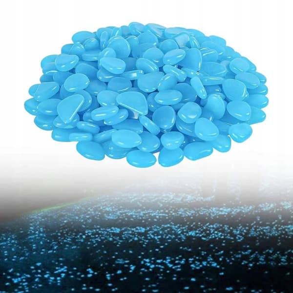 GLORIOUS STONES Fluoresoivat kivet SININEN GLOW IN THE DARK 50 kpl