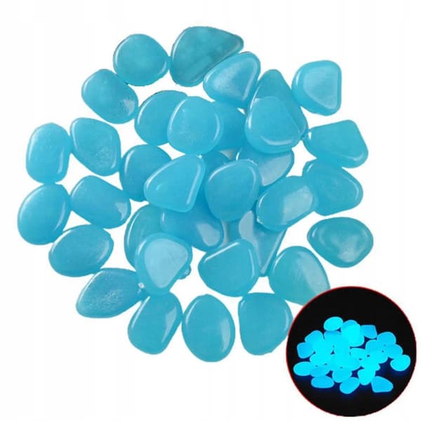 GLORIOUS STONES Fluoresoivat kivet SININEN GLOW IN THE DARK 50 kpl