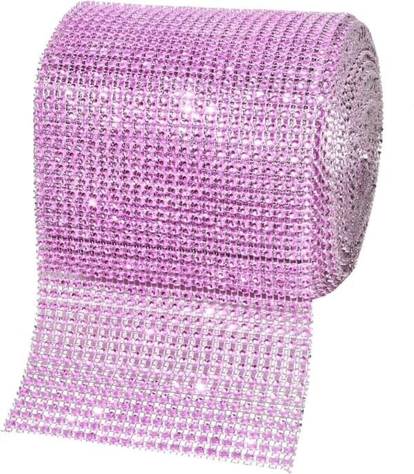 Nauha strasseilla Pinkki 12cm/9m