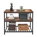 Miniatyrbilde 3 av 5: Bakebord / kjøkkenøy med 2 hyller - Rustikk brun/svart