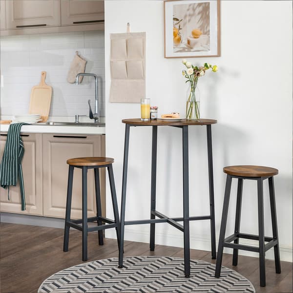 Barstoler 65 cm - Rustikk brun og Svart