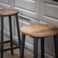 Miniatyrbilde 4 av 5: Barstoler 65 cm - Rustikk brun og Svart