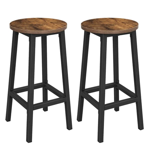 Barstoler 65 cm - Rustikk brun og Svart