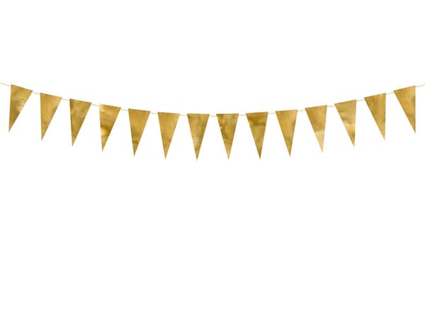 Flagguirlande, guld, 2,15 m (1 æske / 50 stk.)