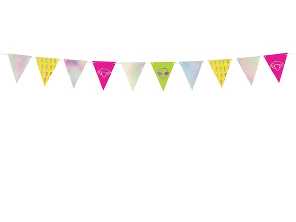Elektrisk Holo-guirlande - Flag, blandet, 1,8 m