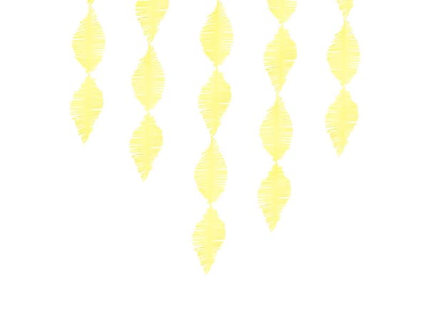 Crepe Guirlande - Frynser, gul, 3m