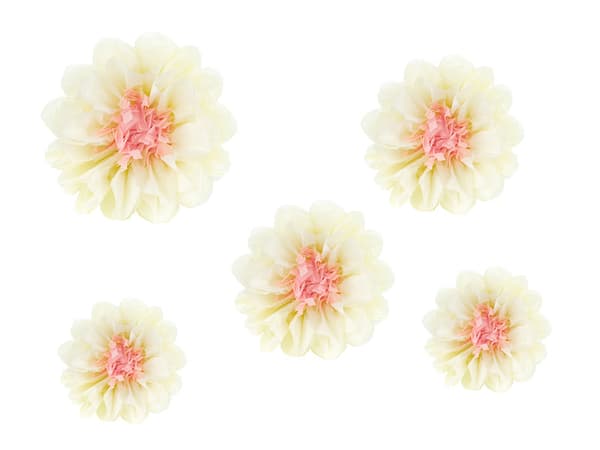 Dekorationspapper Blommor, krämfärgade, 30-20 cm (1 kartong / 48 förpackningar) (1 förpackning / 5 st.)