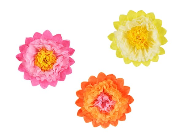 Silkkipaperikoriste Kukkia, 35 cm, sekoitus (1 pkt / 48 pkt) (1 pkt / 3 kpl)