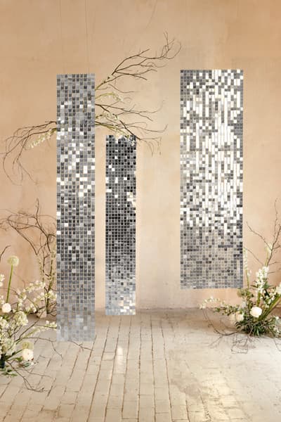 Paljettpanel, rutor, silver, 30x30 cm (1 kartong / 50 st.)