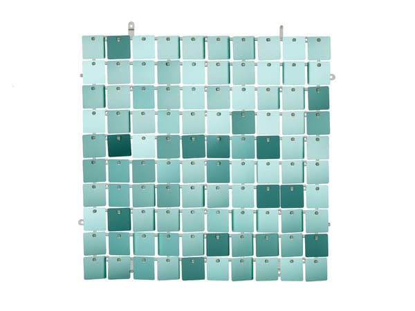Paljettpanel, rutor, ljusturkos, 30x30 cm (1 kartong / 50 st.)