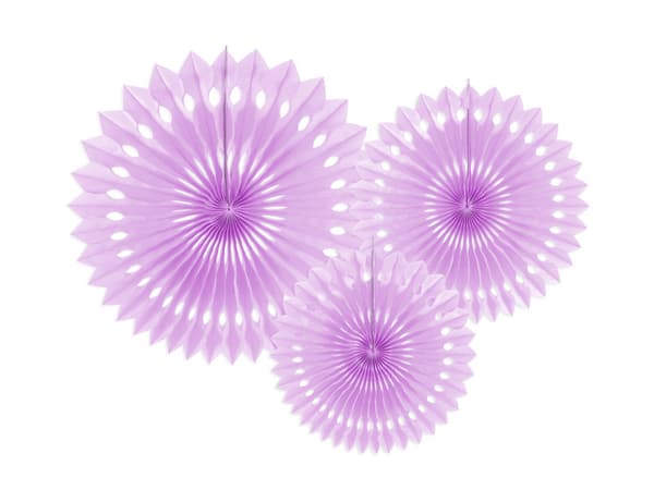 Dekorativa rosetter, lavendel, 20-30 cm (1 förpackning / 3 st.)