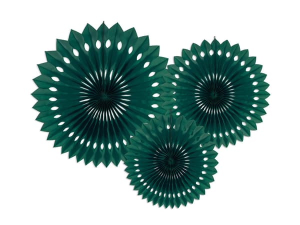Dekorativa rosetter, mörkgröna, 20-30 cm (1 förpackning / 3 st.)