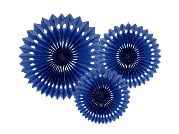 Dekorativa rosetter, marinblå, 20-30 cm (1 förpackning / 3 st.)