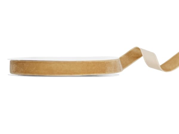 Sammetsband, kallt guld, 15mm/10mb