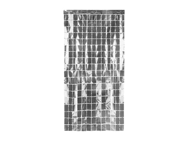 Juhlaverhon neliöt, hopea, 100x200cm
