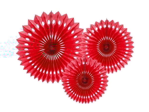 Koristeelliset ruusukkeet, punaiset, 20-30 cm (1 pakkaus / 50 pakkausta) (1 pakkaus / 3 kpl)