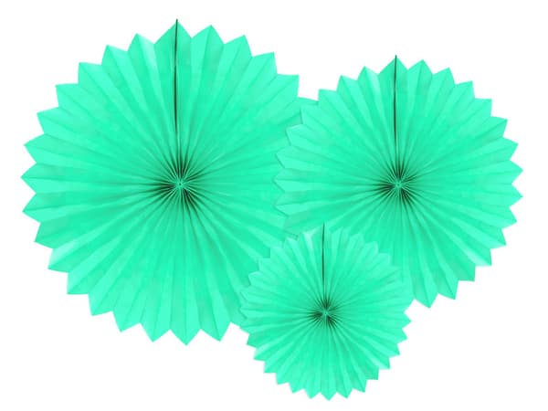 Koristeelliset ruusukkeet, vaalea mintunvihreät, 20-40 cm (1 pakkaus / 50 pakkausta) (1 pakkaus / 3 kpl)