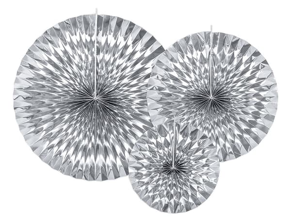 Dekorativa rosetter, silver (1 kartong / 50 förpackningar) (1 förpackning / 3 st.)