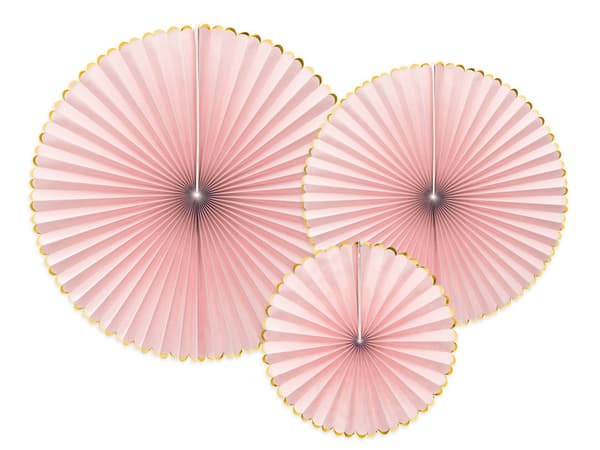 Smaskiga dekorativa rosetter, ljusrosa (1 förpackning / 3 st.)