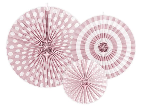 Dekorativa rosetter, ljusrosa (1 förpackning / 3 st.)